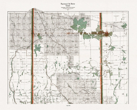 Mineral district, Northern Ontario, North Sheet, 1911 , map on heavy cotton canvas, 50 x 70cm, 20 x 25" approx.