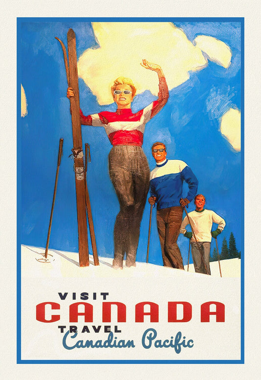 Canadian Pacific, Visit Canada, Ver. IX, travel poster on heavy cotton canvas, 45 x 65 cm, 18 x 24" approx.