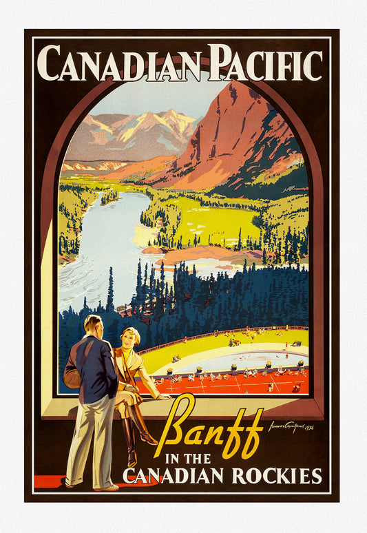 Canadian Pacific, Banff in the Rockies, 1936, travel poster on heavy cotton canvas, 45 x 65 cm, 18 x 24" approx.