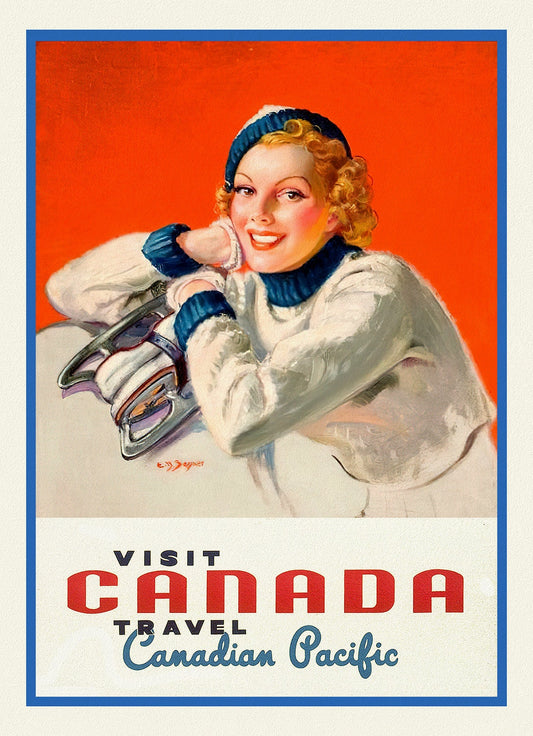 Canadian Pacific, Visit Canada, Ver. XVIII, travel poster on heavy cotton canvas, 50 x 70 cm, 20 x 25" approx.