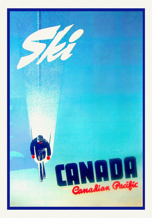 Ski Canada!, Travel Canadian Pacific, travel poster on heavy cotton canvas, 50 x 70 cm, 20 x 25" approx.