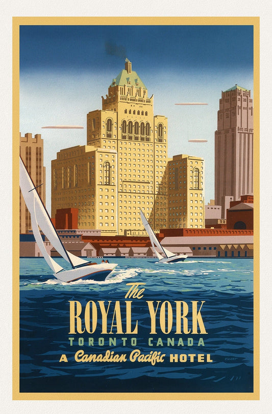 The Royal York, Toronto, by Canadian Pacific, Ver. II, travel poster on heavy cotton canvas, 50 x 70 cm, 20 x 25" approx.