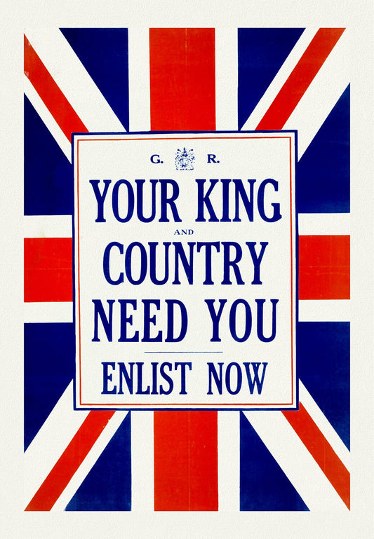 Your King and Country Need You! , Canadian war poster on heavy cotton canvas, 50 x 70 cm, 20 x 25" approx.