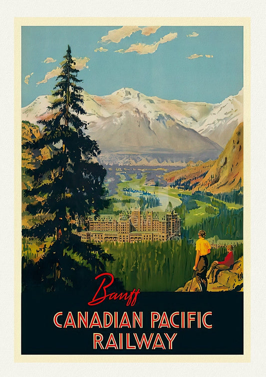 Banff, Canadian Pacific Railway , vintage travel poster reprinted on heavy cotton canvas, 50 x 70 cm, 20 x 25" approx.