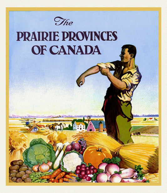 The Prairie Provinces of Canada, travel poster reprinted on durable cotton canvas, 50 x 70 cm, 20 x 25" approx.