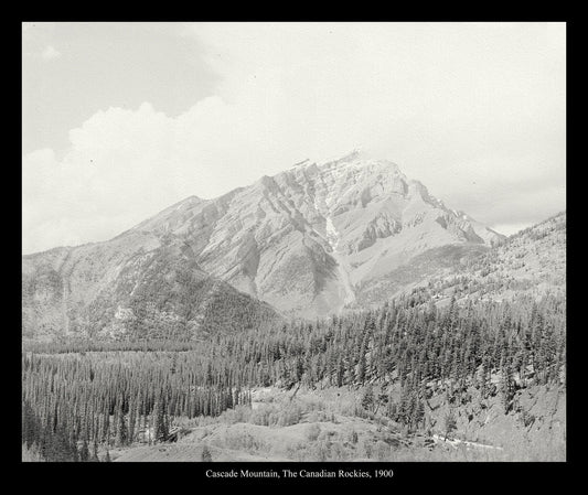 Cascade Mountain, The Canadian Rockies, 1900, Vintage Photograph on canvas, 20 x 24" approx