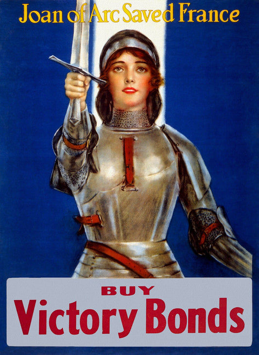 Buy Victory Bonds , Joan of Arc Saved France Ver. I, vintage war poster on durable cotton canvas, 50 x 70 cm, 20 x 25" approx.