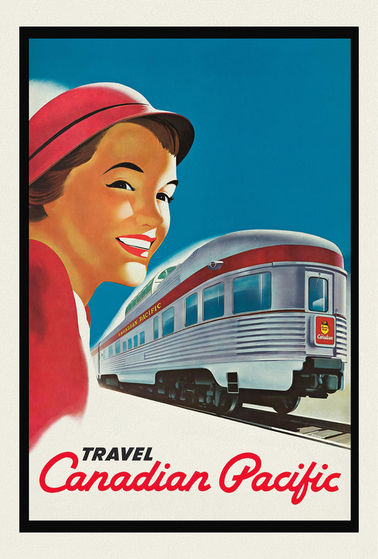 Travel Canadian Pacific, vintage poster on durable cotton canvas, 50 x 70 cm, 20 x 25" approx.