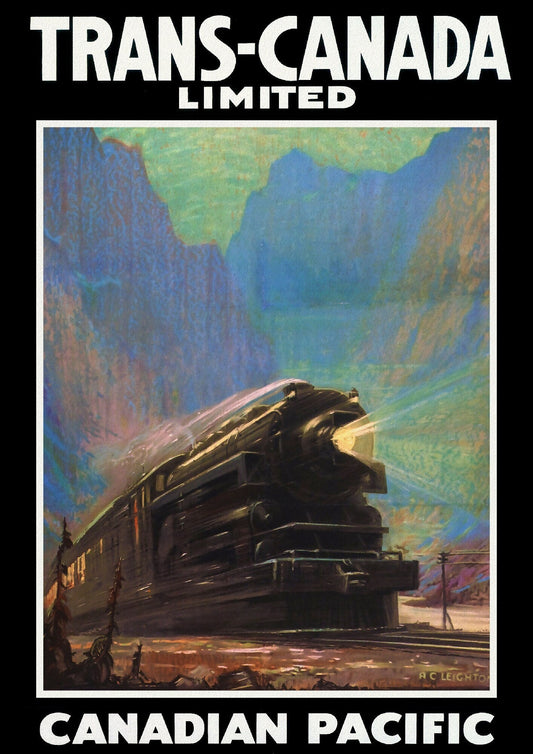 Trans-Canada, Canadian Pacific Railway Ver. VI, vintage war poster on durable cotton canvas, 50 x 70 cm, 20 x 25" approx.