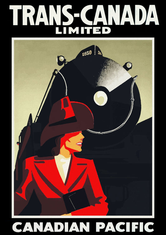 Trans-Canada, Canadian Pacific Railway Ver. V , vintage poster on durable cotton canvas, 50 x 70 cm, 20 x 25" approx.