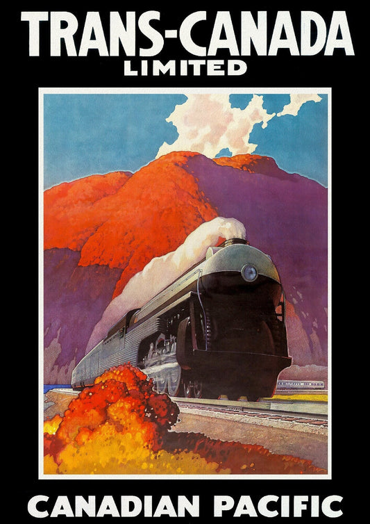 Trans-Canada Ltd., Canadian Pacific Ver. III , vintage  poster on durable cotton canvas, 50 x 70 cm, 20 x 25" approx.