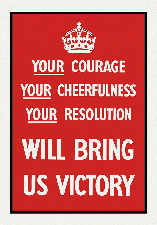 E Bring Us Victory!, vintage war poster on durable cotton canvas, 50 x 70 cm, 20 x 25" approx.