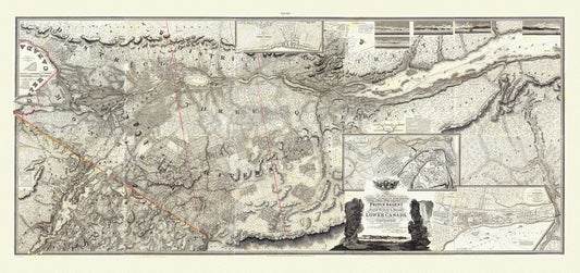 Bouchette et Faden, Map of Lower Canada, 1815 , map on durable cotton canvas, 50 x 70 cm, 20 x 25" approx.