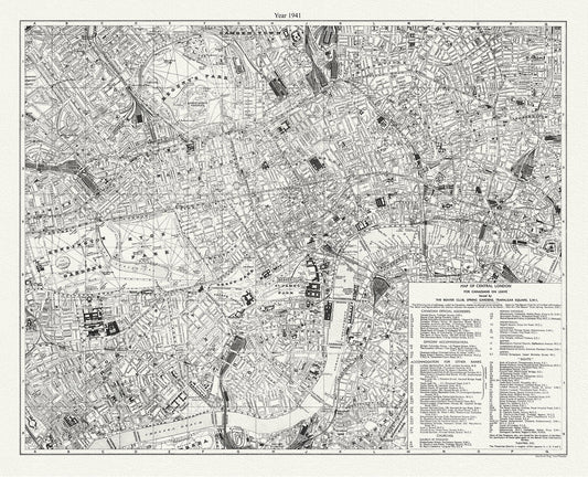 WW II, Map of Central London for Canadians on Leave, 1941 , map on durable cotton canvas, 50 x 70 cm, 20 x 25" approx.