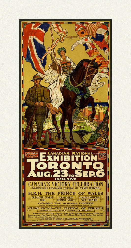 WW II, Canadian National Exhibition, 1919, vintage war poster on durable cotton canvas,  20 x 32" approx.