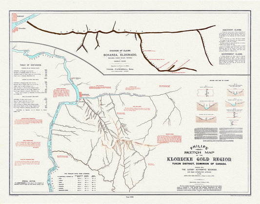 Klondike gold region, Yukon district, Dominion of Canada by the Klondyke Parent Pioneer Corporation, 1898,' 50 x 70 cm, 20 x 25" approx. - The Map Chest