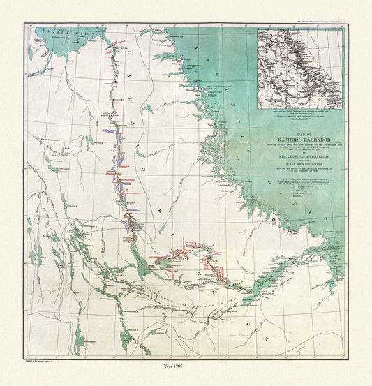 Labrador, Hubbard auth., 1908 - The Map Chest