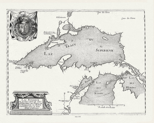 Lac Svperievr et avtres lievx ou sont les Missions des Peres de la Compagnie de Iesvs comprises sovs le no, 1672 - The Map Chest