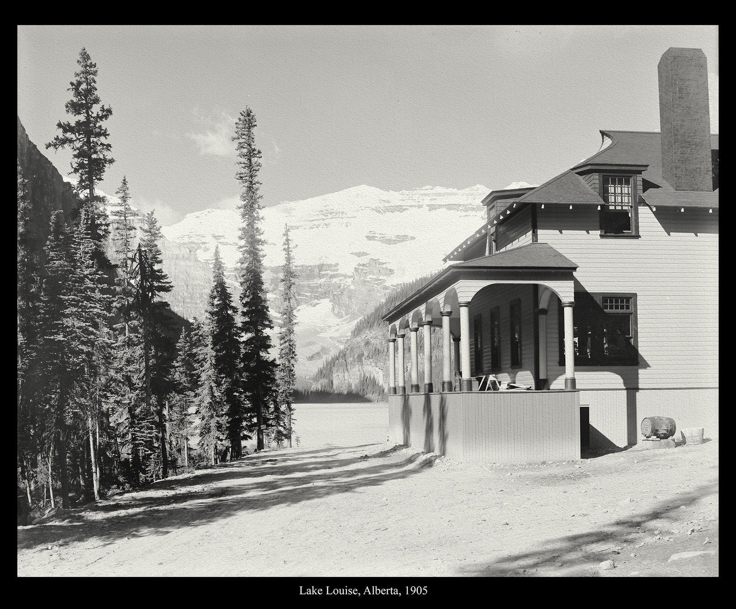 Lake Louise, Alberta, 1905, Vintage Photograph on Canvas, 50x 70 cm, 20 x 25" approx. - The Map Chest