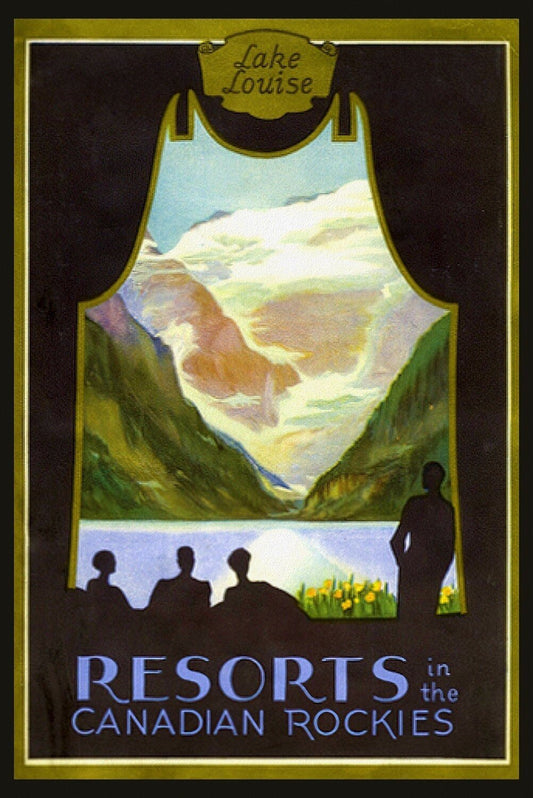 Lake Louise, Resorts in the Canadian Rockies , vintage travel poster reprinted on heavy cotton canvas, 50 x 70 cm, 20 x 25" approx. - The Map Chest