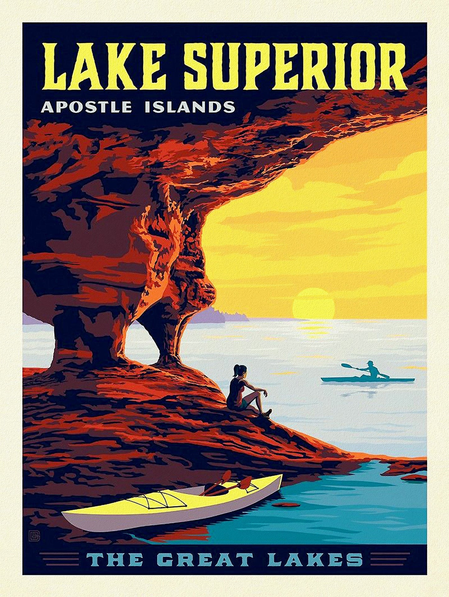 Lake Superior, Apostle Islands, travel poster on heavy cotton canvas, 45 x 65 cm, 18 x 24" approx. - The Map Chest
