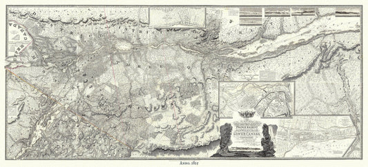 Lower Canada, 1815, Faden auth., map on heavy cotton canvas, 50x70cm (20 x 25") approx. - The Map Chest