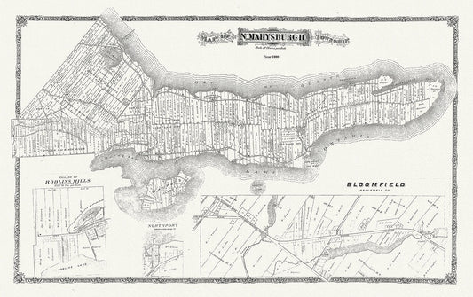 Map of Marysburgh Township, Prince Edward County, 1880 , map on heavy cotton canvas, 45 x 65 cm, 18 x 24" approx. - The Map Chest