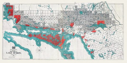 Map of the North Shore Indian Reservations of Lake Huron, 1927 , map on durable cotton canvas, 50 x 70 cm or 20x25" approx. - The Map Chest