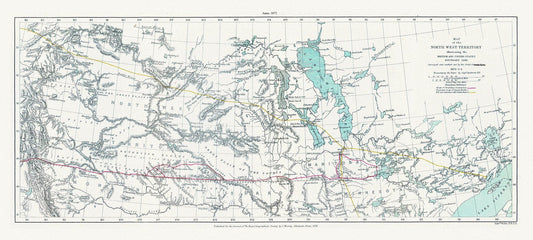 Map of the North West Territory illustrating the British and United States boundary line, , 1872 - 3 - 4, map on cotton canvas, 22x27" approx. - The Map Chest