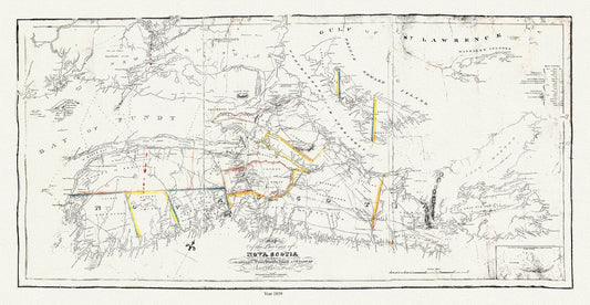 Map of the province of Nova Scotia including Cape Breton Prince Edwards Island and part of New Brunswick, Toler, 1819, 20 x 25" approx. - The Map Chest