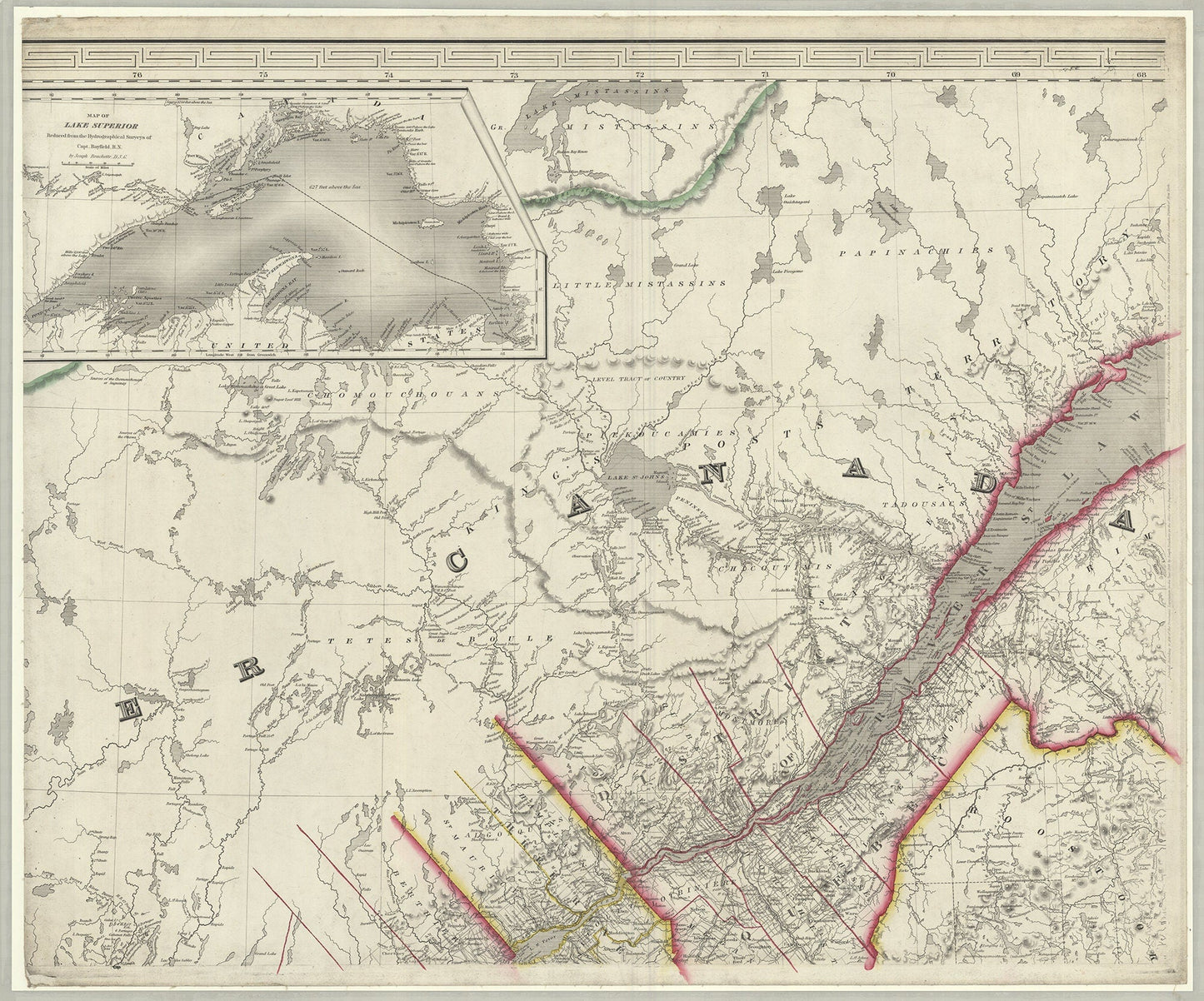 Map of the provinces of Canada, New Brunswick, Nova Scotia, Newfoundland and Prince Edward Island, a set of 6 highly detailed maps on canvas - The Map Chest