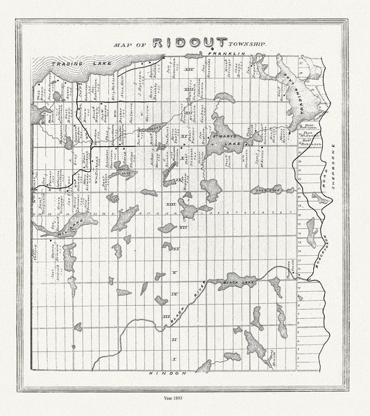 Muskoka - Haliburton, Ridout Township,1893 - The Map Chest