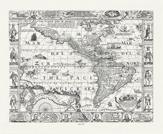 North and South America ,1658, Walton auth. - The Map Chest