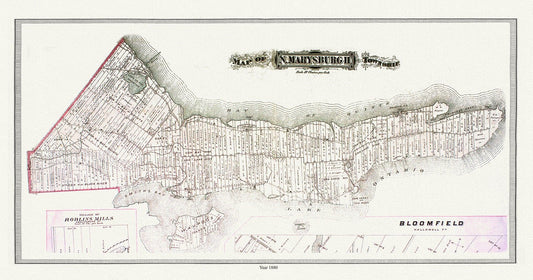 North Marysburgh Township, Prince Edward County, 1888, map on heavy cotton canvas, 45 x 65 cm, 18 x 24" approx.0 - The Map Chest