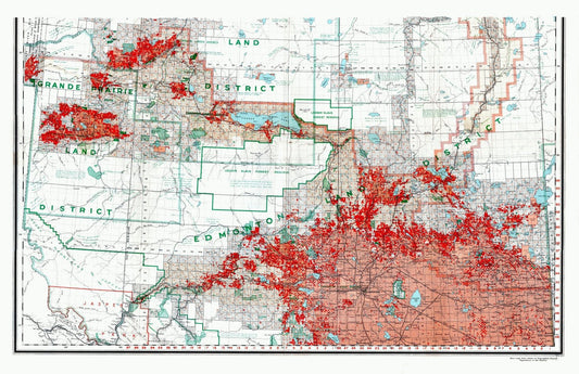 Northern Alberta, map showing disposition of lands, 1918 South Sheet, map on heavy cotton canvas, 22x27" approx. - The Map Chest