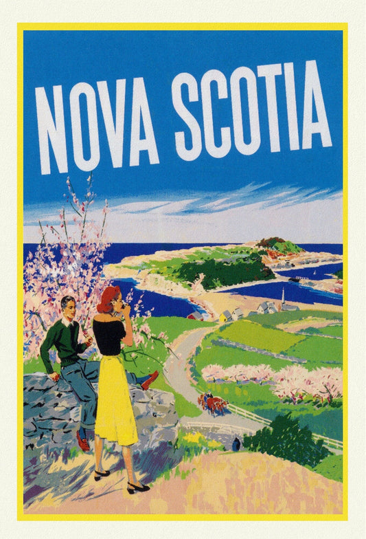 Nova Scotia, Vintage Travel Poster, on heavy cotton canvas, 20x25" approx. - The Map Chest