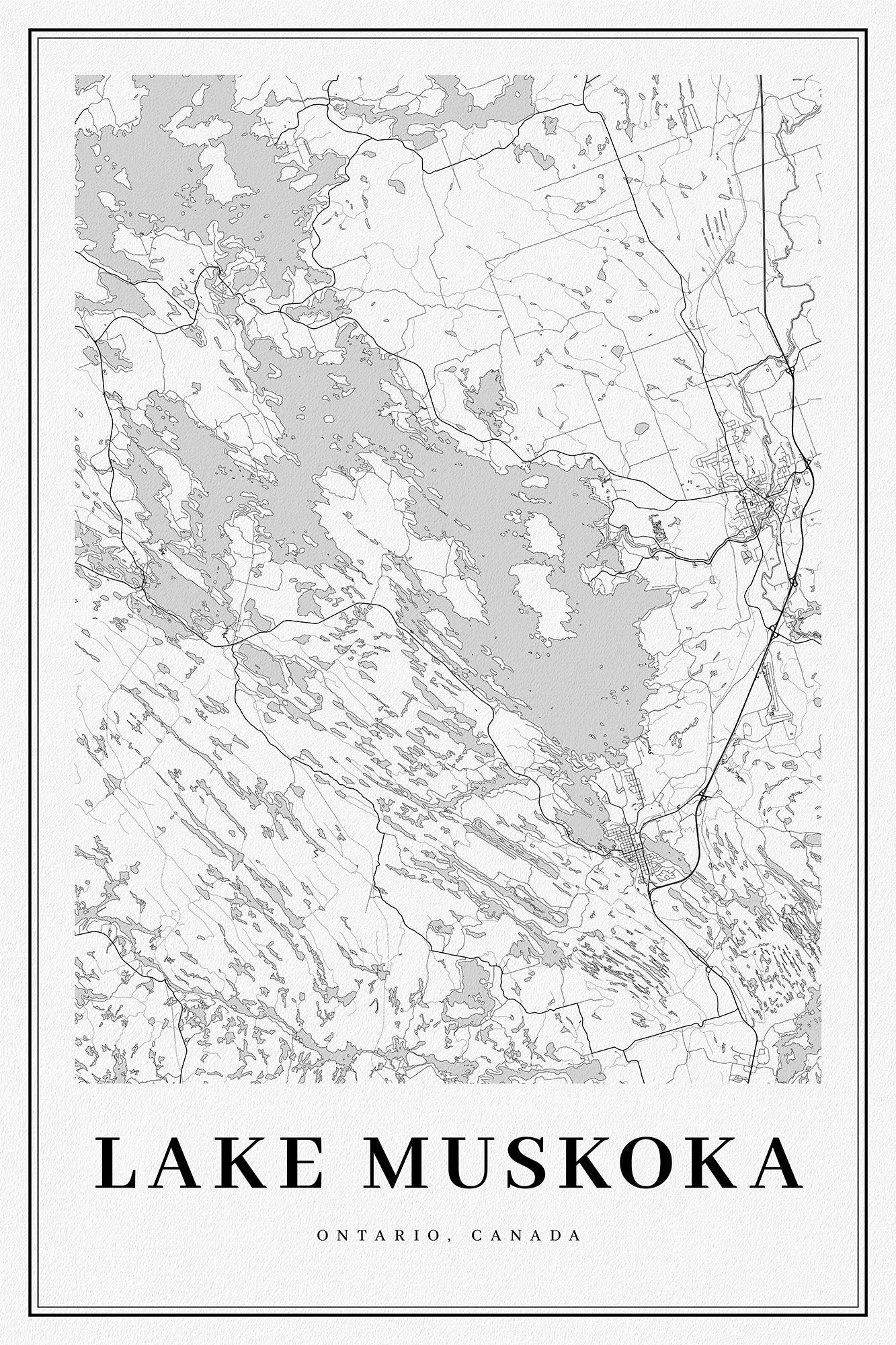 Ontario, Lake Muskoka, A Modern Map - The Map Chest