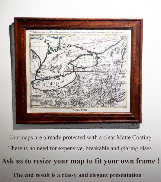 Order a Custom Sized Canvas Map to fit an Existing Frame that you are Saving !! - The Map Chest