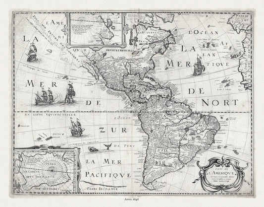 Pierre - Jean Mariette, Carte de l'Amerique, 1646 - The Map Chest
