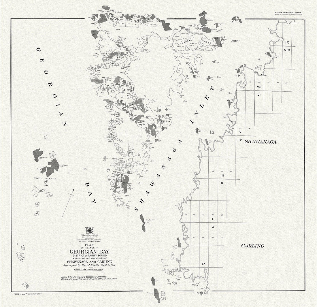 Plan of islands in Georgian Bay district of Parry Sound, in front of t ...
