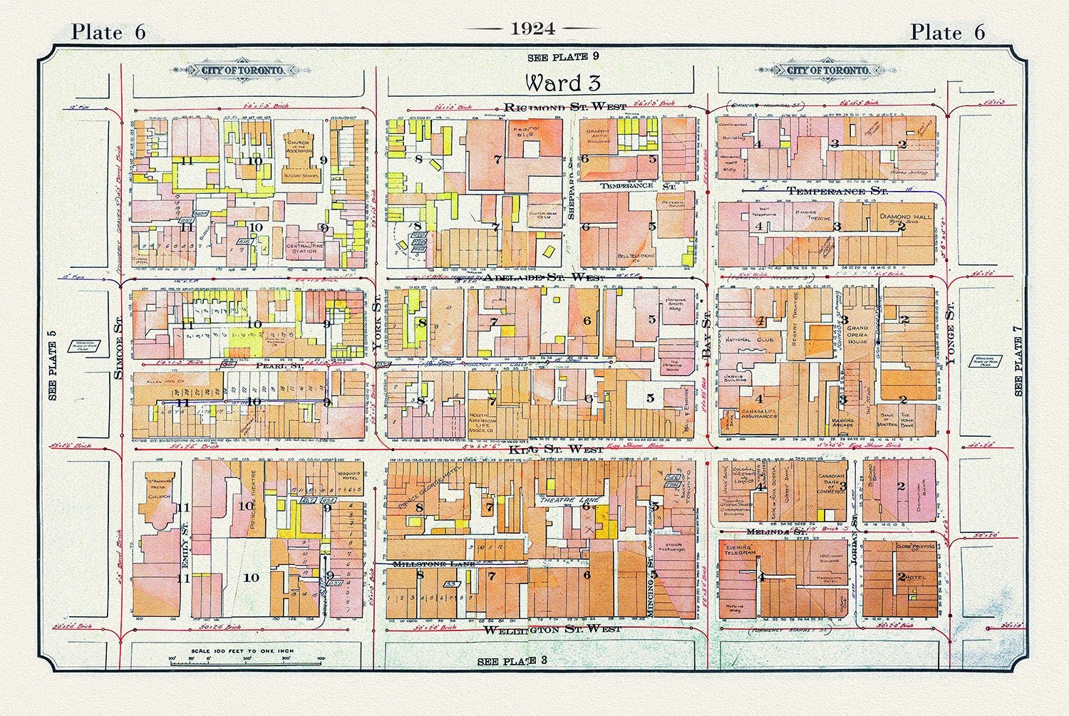 Plate 06, Toronto Downtown West, Simcoe St., 1924 - The Map Chest