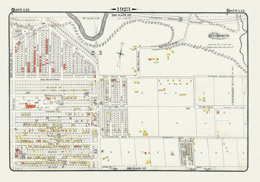 Plate 115, Toronto East York, Donlands & O'Connor Ave., 1923, Map on heavy cotton canvas, 18x27in. approx. - The Map Chest