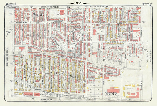 Plate 36, Toronto Northwest, North Dovercourt & Brackondale, 1923, Map on heavy cotton canvas, 18x27in. approx. - The Map Chest