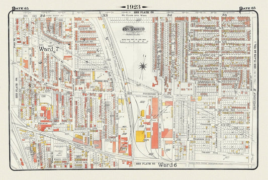 Plate 65, Toronto West, Junction Triangle & Brockton North, 1923, Map on heavy cotton canvas, 18x27in. approx. - The Map Chest