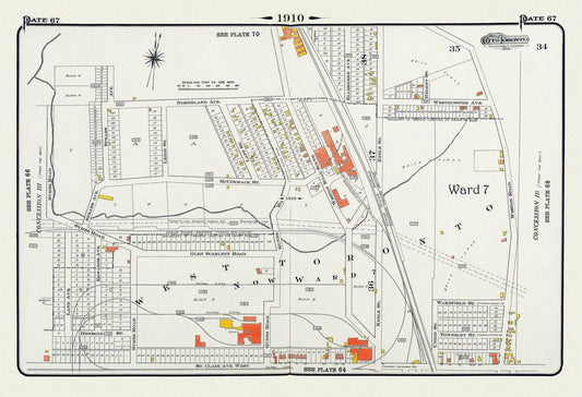 Plate 67, Toronto West, Stockyards North, 1910 , map on heavy cotton canvas, 20 x 30" approx. - The Map Chest