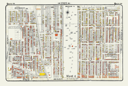 Plate 68, Toronto North West, Caledonia & St. Clair, Prospect Cemetery, 1923, Map on heavy cotton canvas, 18x27in. approx. - The Map Chest