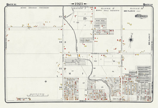 Plate 81, Toronto West, Mimico & Etobicoke, Kingsway, 1923, Map on heavy cotton canvas, 18x27in. approx. - The Map Chest