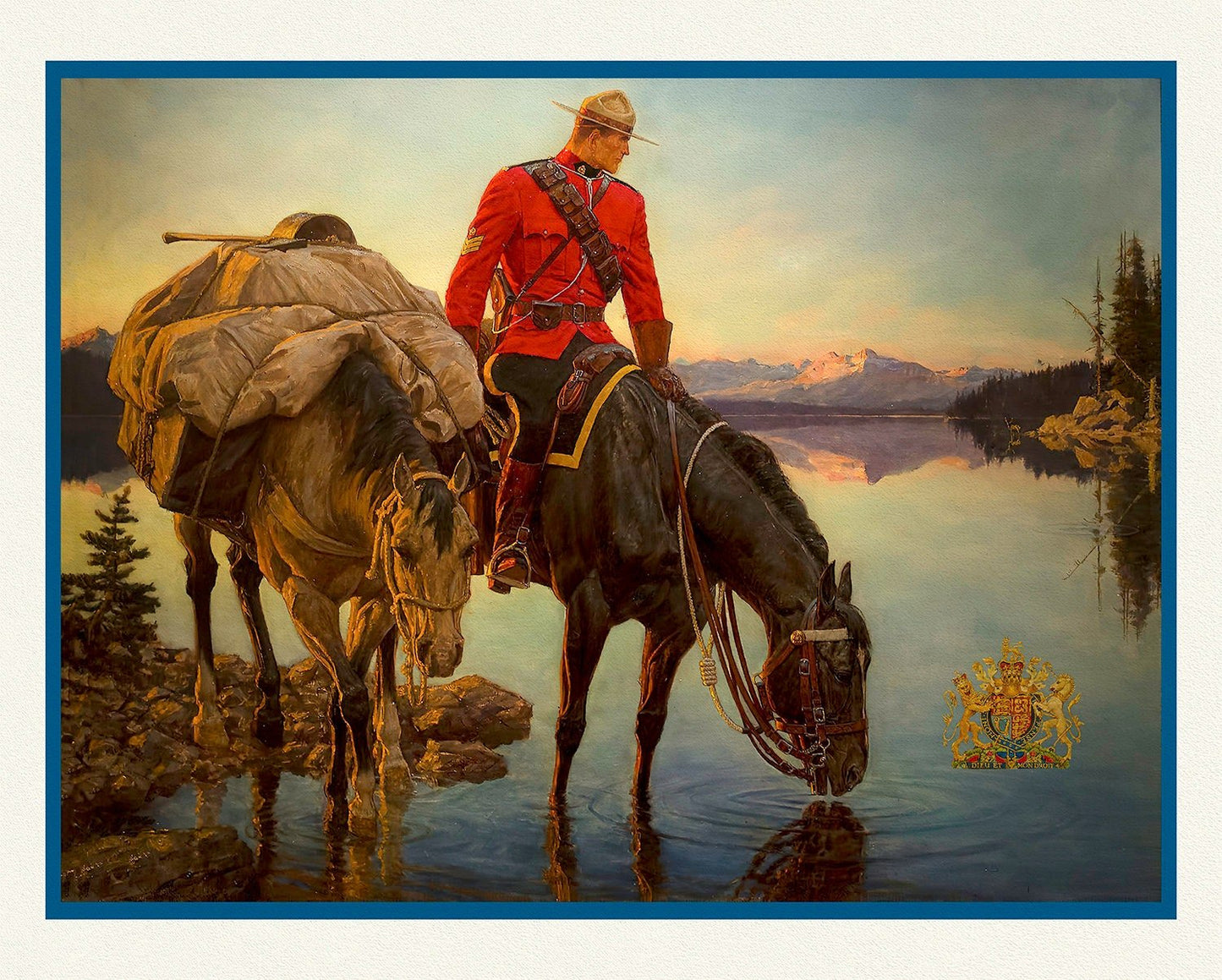 RCMP, Maintain The Right, Ver. IV, poster on heavy cotton canvas, 50 x 70 cm, 20 x 25" approx. - The Map Chest