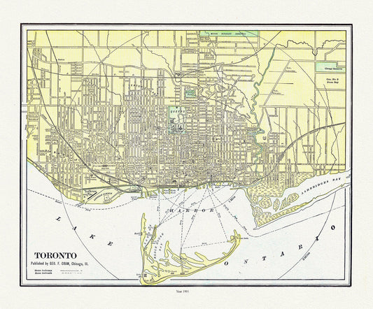 Toronto: Cram et Murray, 1901 , map on heavy cotton canvas, 22x27" approx. - The Map Chest