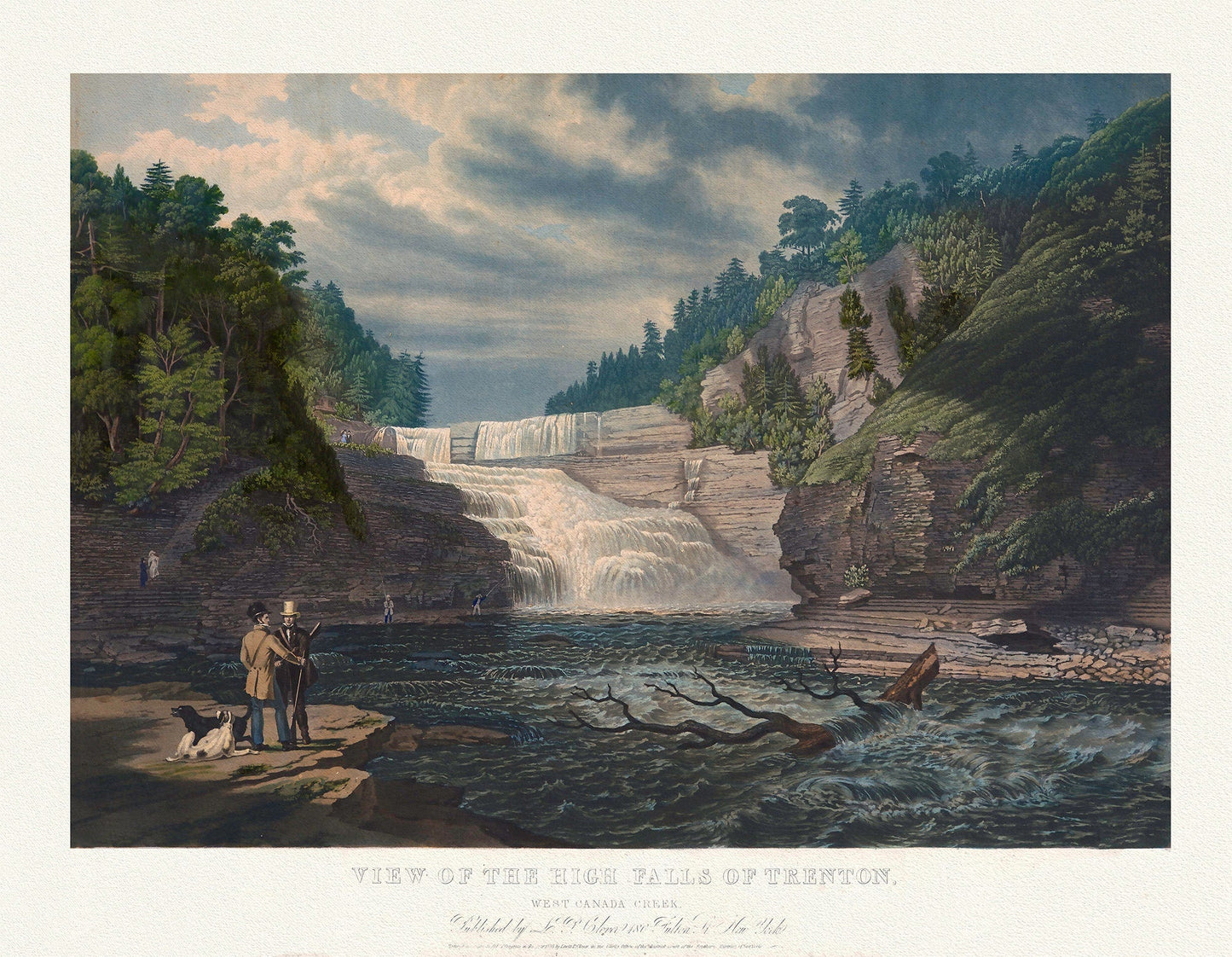 Trenton Falls, 1735, Bennet auth., map on durable cotton canvas, 50 x 70 cm, 20 x 25" approx. - The Map Chest